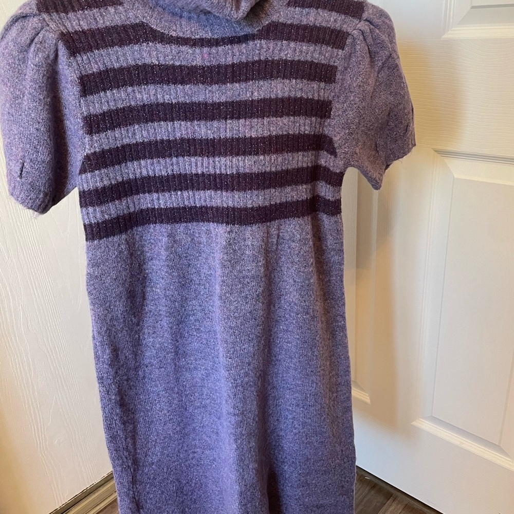 Sweater Project Purple and Black Striped Kids Dress Size M (7-9) NWOT